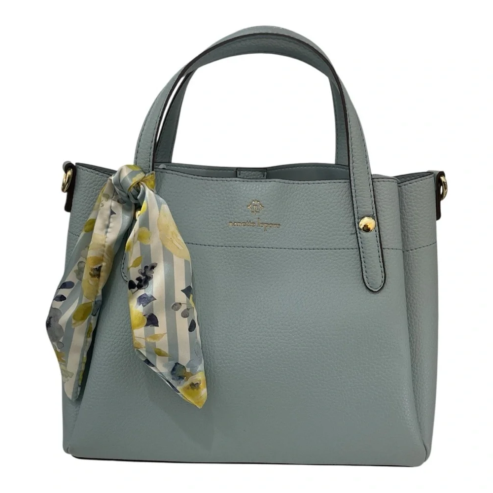 Nanette Lepore Blue Tote Bag with Gold Hardware - Picture 1 of 5